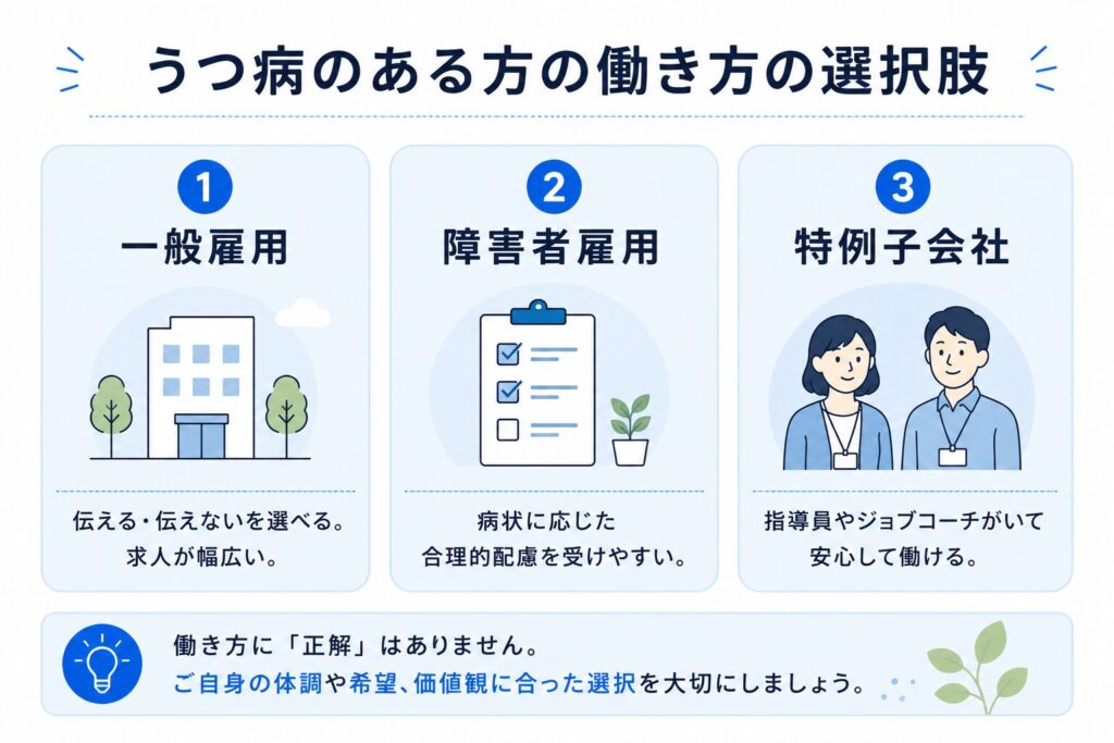 うつ病のある方の書き方の選択肢