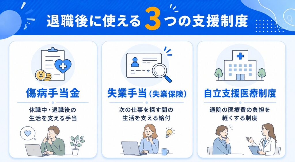 退職後に使える3つの支援制度