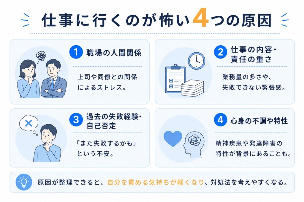 仕事に行くのが怖い4つの原因